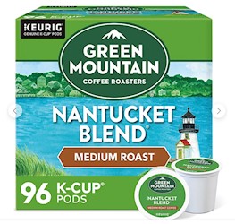 COFFEE, MEDIUM ROAST, GREEN MOUNTAIN, KEURIG K-CUP PODS, 96/CT LARGE