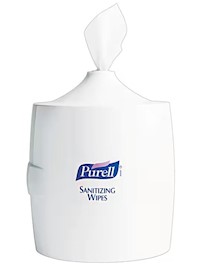 DISPENSER, FOR HAND SANITIZER WIPES, PURELL, WALL MOUNTED, WHITE MAIN
