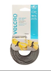 CABLE TIES, VELCRO, THIN, 1/2" X 8", BLACK/GREY, 50/CT LARGE