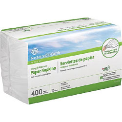 NAPKINS, PERK, RECYCLED, 1-PLY, WHITE, 400/CT LARGE