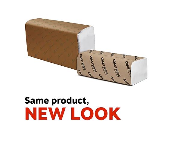 MULTIFOLD PAPER TOWELS, 1-PLY, WHITE, COASTWIDER PROFESSIONAL, 250 SHEETS/PK, 4000/CS MAIN