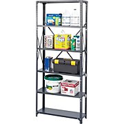 Safco Commercial Steel Shelving 6-Shelves Supports 350 lb. Dark Gray THUMBNAIL