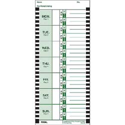 Time Cards, Lathem Time Cards, E8-100, Weekly, 1-Sided, 8 1/2"  LARGE