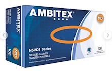 DISPOSABLE GLOVES, POWDER FREE NITRILE, BLUE, MEDIUM,  100/PACK, 10 PACK/CARTON THUMBNAIL