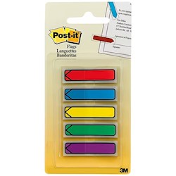 PAGE FLAGS, POST-IT, ARROW, 0.5"W, ASSORTED COLORS, 100 FLAGS/CT LARGE