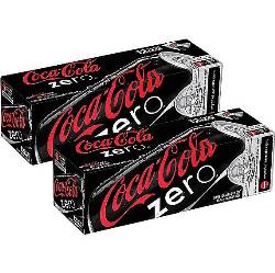 Soda, Coca-Cola Zero 12 oz. Cans 24/Ct LARGE