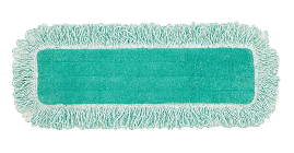 DUST MOP HEAD, RUBBERMAID, HYGEN, MICROFIBER W/FRINGE, GREEN, 24" THUMBNAIL