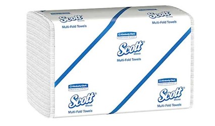 MULTIFOLD TOWEL, WHITE, SCOTT/KIMBERLEY CLARK, 9.2" WIDE X 9.4" LONG, 1-PLY, 4000/CS LARGE