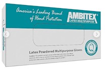 DISPOSABLE GLOVES, AMBITEX, LATEX, CREAM, LG, 100/BOX THUMBNAIL
