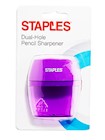 PENCIL SHARPENER, MANUAL, STAPLES, ASSORTED COLORS THUMBNAIL