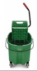 BUCKET/WRINGER COMBO UNIT, 35 QT., WAVEBRAKE, SIDE-PRESS, GREEN, RUBBERMAID LARGE