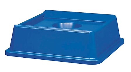 RECYCLING BIN LID, RUBBERMAID UNTOUCHABLE, BOTTLE & CAN, BLUE LARGE