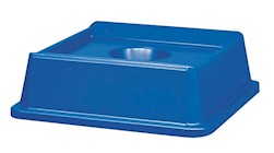 RECYCLING BIN LID, RUBBERMAID UNTOUCHABLE, BOTTLE & CAN, BLUE THUMBNAIL