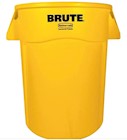 TRASH CAN, RUBBERMAID BRUTE, ROUND, VENTING CHANNELS, YELLOW, 44 GALLON THUMBNAIL