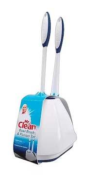 TOILET BOWL BRUSH AND PLUNGER COMBO KIT, WHITE MAIN