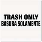 Label, Rubbermaid® English/Spanish "Trash Only" Label, 4" x 10" THUMBNAIL