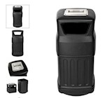 TRASH RECEPTICAL, OUTDOOR/INDOOR, 16-GAL, w/ASH URN, ALPINE INDUSTRIES, BLACK THUMBNAIL
