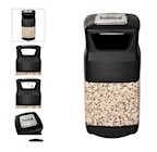 TRASH RECEPICAL, OUTDOOR/INDOOR, 16-GAL, w/ASH URN, ALPINE IND, BLACK, DECORATIVE PANELS THUMBNAIL