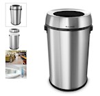 OPEN TOP TRASH CAN, 17 GAL., ALPINE INDUSTRIES, STAINLESS STEEL THUMBNAIL