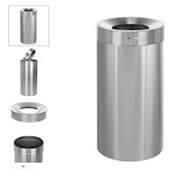 TRASH CAN, 27 GAL, STAINLESS STEEL MAIN