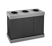 RECYCLING CENTER, TRIPLE-BIN, 28 GAL MAIN