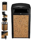 TRASH CONTAINER, EXTERIOR, RUGGED 40-GAL, ALL-WEATHER, STONE PANELS THUMBNAIL