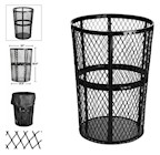 TRASH RECEPTICAL, EXTERIOR, 48 GAL, ALPINE INDUSTRIES, METAL MESH THUMBNAIL