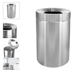TRASH CAN, 50 GAL, STAINLESS STEEL LARGE