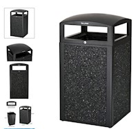TRASH CONTAINERS, EXTERIOR, 40 GAL, RUGGED ALL-WEATHER w/GRAY STONE PANELS MAIN