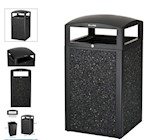 TRASH CONTAINERS, EXTERIOR, 40 GAL, RUGGED ALL-WEATHER w/GRAY STONE PANELS THUMBNAIL