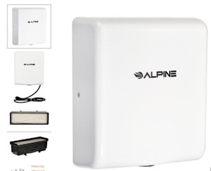 HAND DRYER, HIGH SPEED, COMMERCIAL, WILLOW, 120V, WHITE LARGE