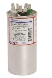 MOTOR RUN CAPACITOR, ROUND, 35/5 MFD 370/440 VAC, AMRAD ENGINEERING LARGE