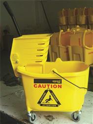 MOP BUCKET COMBO, SIDE-PRESS, RENOWN, YELLOW, 35 QT LARGE