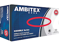 NITRILE EXAM GLOVES, AMBITEX, POWDER FREE, LATEX FREE, BLACK, SMALL, 100/BOX, 10 BOXES/CARTON (NSM20 THUMBNAIL