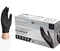 DISPOSABLE GLOVES, NITRILE, EXAM, AMMEX, POWDER FREE, LATEX FREE, MEDIUM, 100/BOX (ABNPF44100) MAIN