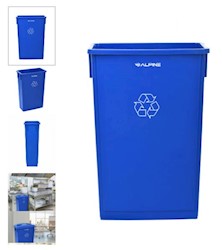 RECYCLING CENTER, 23 GALLONS, SLIM PROFILE, BLUE LARGE