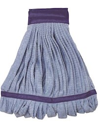 WET MOP HEAD, TUBE, MICROFIBER, BLUE, MEDIUM HEADBAND LARGE