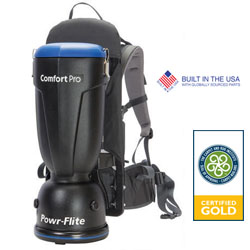 Backpack Vacuum, Standard Comfort, 6 Qt, Powr-Flite, Power Flight, Tornado LARGE