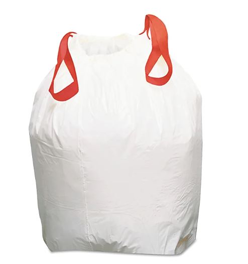 13 GALLON, 0.8 MIL, WHITE, 24" x 31", DRAWSTING STYLE, LOW DENSITY, 100/CS THUMBNAIL