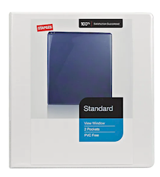BINDER, 1", 3-RING VIEW, WHITE, 12/CT LARGE