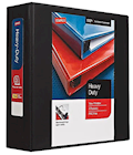 BINDER, 3", 3-RING 4-POCKET, HEAVY DUTY, BLACK, 4/PK THUMBNAIL