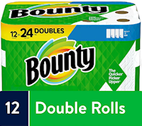 PAPER TOWELS, KITCHEN ROLLS, BOUNTY, 2-PLY, 98 SHEETS/ROLL, 12 DOUBLE ROLLS/CT MAIN