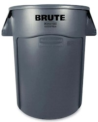 VENTED BRUTE TRASH RECEPTACLE, ROUND, 10 GALLON, GRAY, RUBBERMAID LARGE