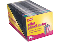 JEWEL CASES FOR CD/DVD, STAPLES SLIM LINE, CLEAR/ASSORTED PLASTIC (10378-CC) THUMBNAIL