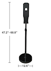 FLOOR STAND FOR HAND SANITIZER DISPENSERS, ADJUSTABLE HEIGHT (DISPENSER NOT INCLUDED) THUMBNAIL