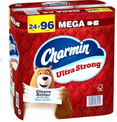 TOILET TISSUE, CHARMIN ULTRA STRONG, MEGA ROLLS, 242 SHEETS/ROLL, 24 ROLLS/CT LARGE