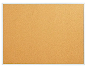 BULLETIN BOARD, CORK, DURABLE, STANDARD, STAPLES, ALUMINUM FRAME, 6'W X 4'H THUMBNAIL