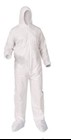 COVERALLS, DISPOSABLE, KLEENGUARD A35, LIQUID / PARTICLE PROTECTION, HOODED, WHITE, XL, 25/CT THUMBNAIL