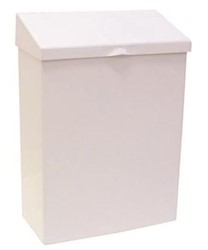 DISPENSER, HOSPECO, WALL MOUNT, FEMININE PRODUCTS, RECEPTACLE WHITE LARGE