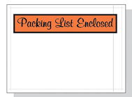 PACKING LIST ENVELOPES, 4.5" X 6", WHITE BACK/CLEAR FRONT W/PRINT, 1000/CS THUMBNAIL